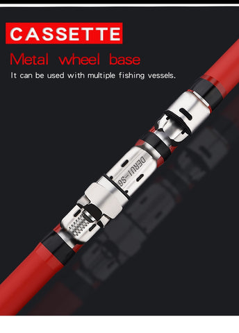 Portable rotary fishing 3.6M4.5M5.4M6.3M fishing rod tough carbon fiber M power telescopic travel sea boat rock fishing rod