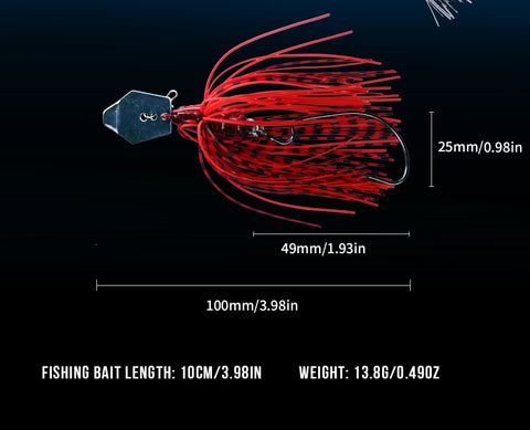 3pcs/lot Fishing Bass bait 10cm 14g 3D Eyes Fishing Jig Bass Lures Rubber Skirt Spinner Buzzbait Lure For Bass