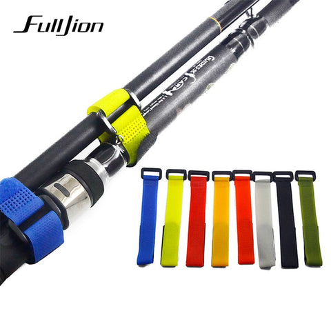 Fulljion 1pc Fishing Accessories Reusable Fishing Rod Tie Holder Strap Suspenders Hook Loop Cord Belt Fishing Tackle Tools Pesca