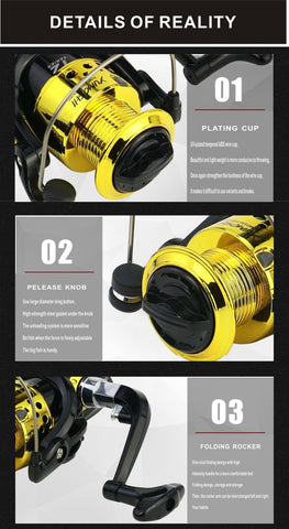 LidaFish Brand SC1000-7000 Black gold Series Plastic plating  12BB Left/Right Hand Fishing Reel