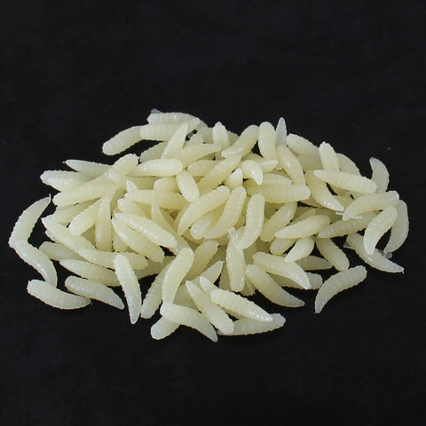 100 pcs 1.5cm 0.12g Maggot Grub Soft Lure Protein Soft Bait Worm Fishing Lures Maggots Grubs Lures Fishing Tackle On Sale JQ02