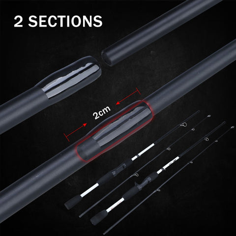 Sougayilang 2 Sections  Carbon Fiber Spinning/Casting Fishing Rod Ultralight Weight Fishing Pole Travel Rod Fishing Tackle Pesca