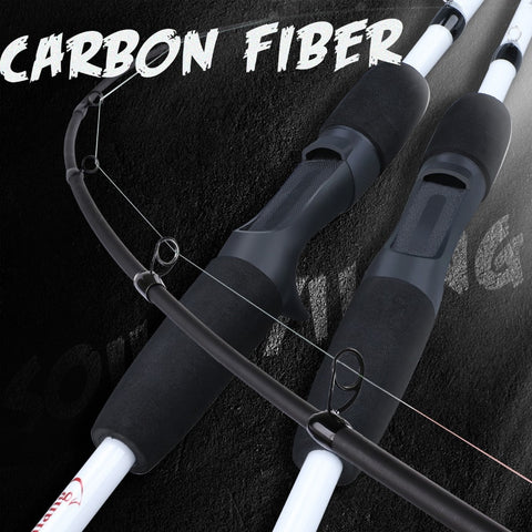 Sougayilang 2 Sections  Carbon Fiber Spinning/Casting Fishing Rod Ultralight Weight Fishing Pole Travel Rod Fishing Tackle Pesca