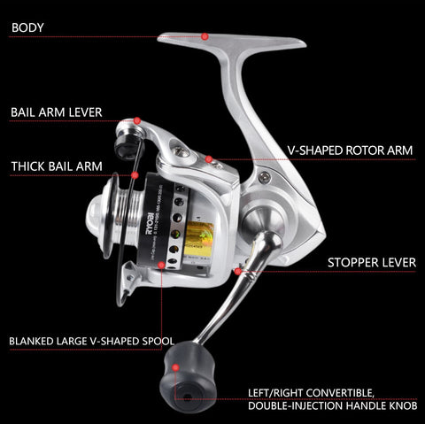 RYOBI Fishing Reel 500 800 1000 spinning fishing reels mini spinning wheel 5.2:1 Gear Ratio 3+1BB fishing reel saltwater