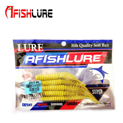 5pcs/lot Soft Lure 100mm 4.5g Plastic Maggot Fishing Bait Esfishing Worms Bass Fishing Lure Artificial Bait Silicone Baits