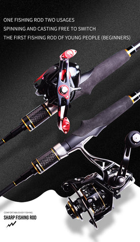 Mavllos Rapid 2.2m Adjustable Telescopic Fishing Rod Casting Spinning Universal L.W. 5-21g 30T Carbon Spinning Fishing Rod Pole