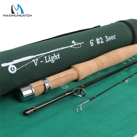 Maximumcatch V-Light 6ft/6.6ft/7ft/7.6ft 1/2/3wt Fly Rod Graphite IM10 Carbon Fiber So Light Weight Fly Fishing Rod