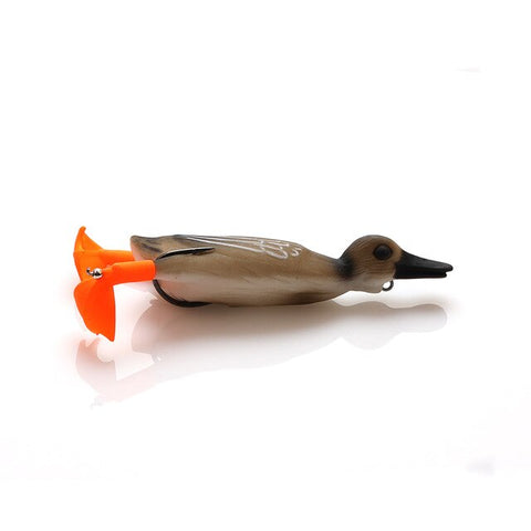 W.P.E Brand 1pcs Soft Lure Fishing Duck 18.5g TopWater Simulation Floating Artificial Bait Plopping and Splashing Feet Frog Lure