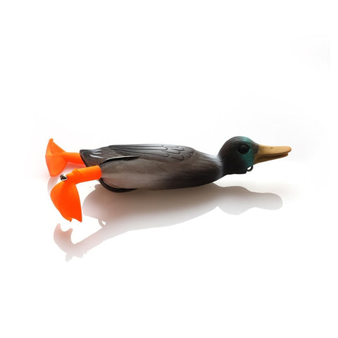 W.P.E Brand 1pcs Soft Lure Fishing Duck 18.5g TopWater Simulation Floating Artificial Bait Plopping and Splashing Feet Frog Lure