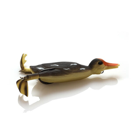 W.P.E Brand 1pcs Soft Lure Fishing Duck 18.5g TopWater Simulation Floating Artificial Bait Plopping and Splashing Feet Frog Lure