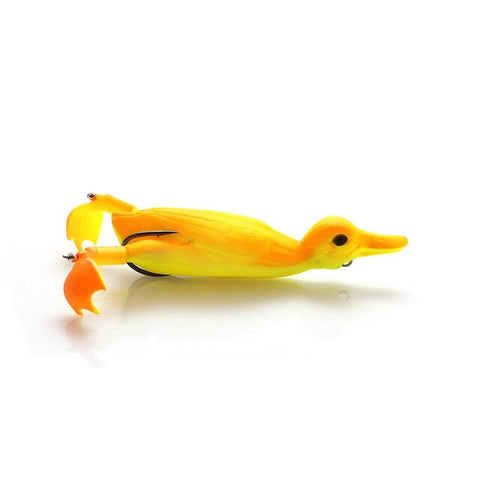 W.P.E Brand 1pcs Soft Lure Fishing Duck 18.5g TopWater Simulation Floating Artificial Bait Plopping and Splashing Feet Frog Lure