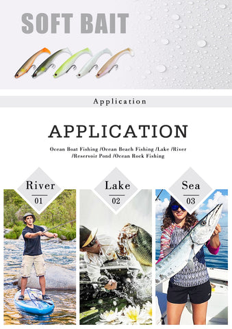 Lurequeen 4~5 PCS Soft Fishing Lure Bait Artificial Swimbait Paddle Tail Lifelike Wobblers Fishing Tackle Janpanese Design