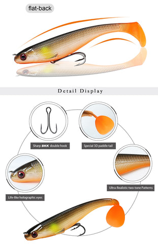 Lurequeen 4~5 PCS Soft Fishing Lure Bait Artificial Swimbait Paddle Tail Lifelike Wobblers Fishing Tackle Janpanese Design