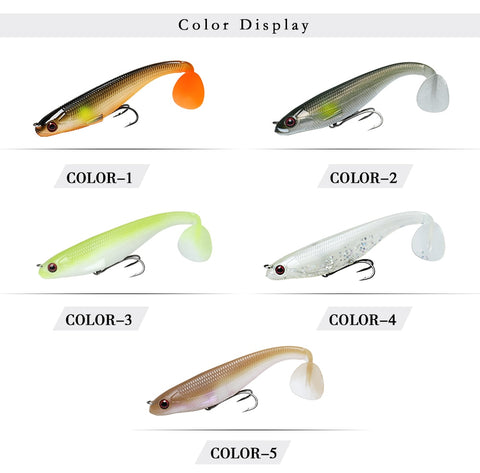 Lurequeen 4~5 PCS Soft Fishing Lure Bait Artificial Swimbait Paddle Tail Lifelike Wobblers Fishing Tackle Janpanese Design