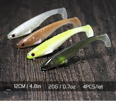 Lurequeen 4~5 PCS Soft Fishing Lure Bait Artificial Swimbait Paddle Tail Lifelike Wobblers Fishing Tackle Janpanese Design