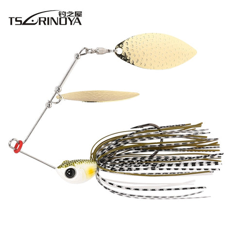 1pcs TSURINOYA brand 7g/10g Spinner Bait with Brass Fishing Spoon Lure Metal Jig Jigging lure Swimbait Spinnerbait