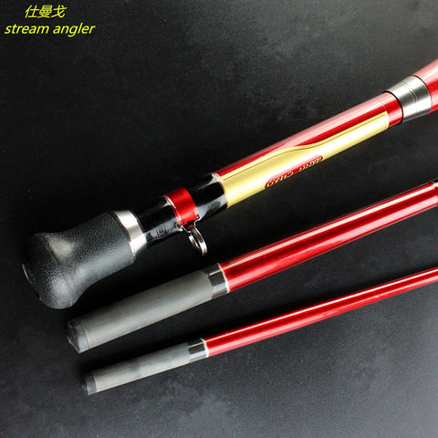 marine boat fishing rod carbon material jigging rod 3 section 1.8m 2.1 2.4m superhard ocean fishing at sea catfish rod
