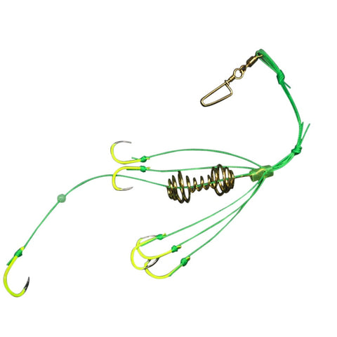 4pcs/box High Carbon Fishing Hooks Fishing Tackle Steel Carp Spherical Feeder Bomb Proof Hanging Explosion Hook Tool Big Spring
