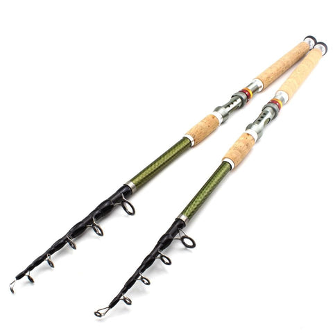 NEW 2.1m 2.4m 2.7m 3.0m 3.6m Telescopic Fishing Rod carbon wooden handle Spinning Rod Extra heavy carp fishing pole sea Tackle