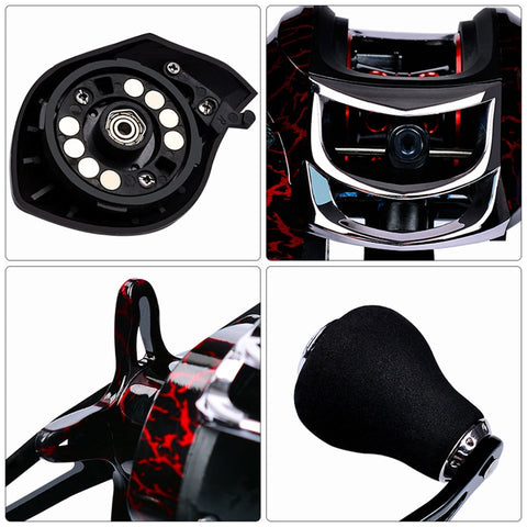 Fishing Baitcasting Reel Spinning 18+1BB 10kg/22LB Drag Super Strong Magnetic Force Speed Ratio 7.1:1 Metal Casting Fishing Reel