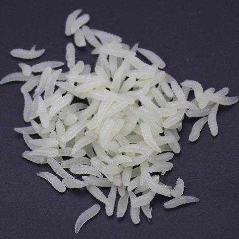 100 pcs 1.5cm 0.12g Maggot Grub Soft Lure Protein Soft Bait Worm Fishing Lures Maggots Grubs Lures Fishing Tackle On Sale JQ02