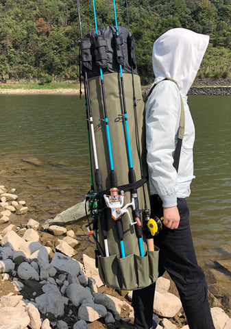 GHOTDA Fishing Bag Portable Multifunction Nylon Fishing Bags Fishing Rod Bag Case Fishing Tackle Tools Storage Bag