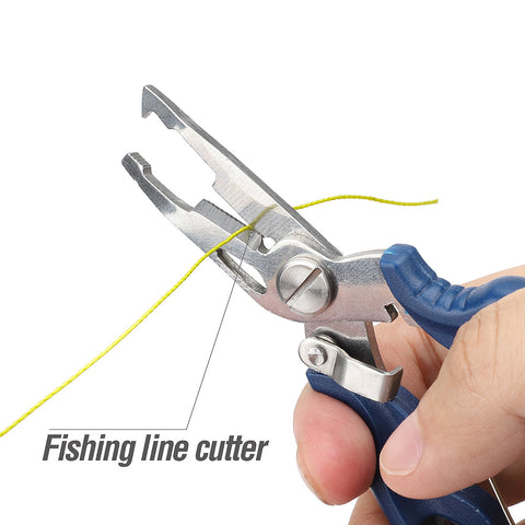 DONQL Multifunctional Fishing Pliers Scissors Line Cutter Hook Remover Fishing Clamp Accessories Tools With Lanyards Spring Rope