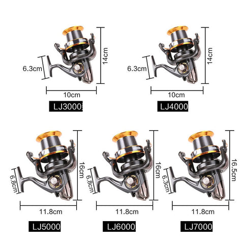 Double Brake Design Carp Fishing Reel Super Strong Carp Fishing Feeder Spinning Reel Spinning Wheel Type Fishing Wheels Casting