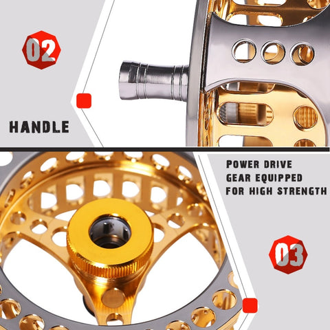 Sougayilang Large Arbor Fly Fishing Reel 2+1 BB High Die Casting Aluminium Alloy Spool Fly Reels Fishing Tackle