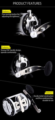Jca200/jca300/jca400/jca500 12 + 1bb carretel de pesca de metal fiação trolling carretel enfrentar jca série ferramenta para carretel de pesca