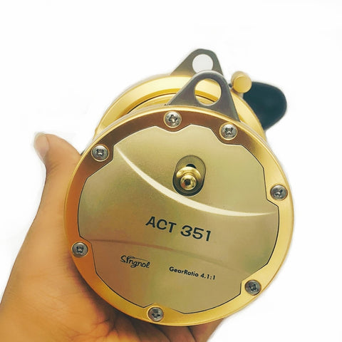 Singnol High-end Full Metal Gold ACT351 Drum Reels Casting Large Model Big Fish Trolling Wheel Deep Sea Iron Boat Fishing Reel