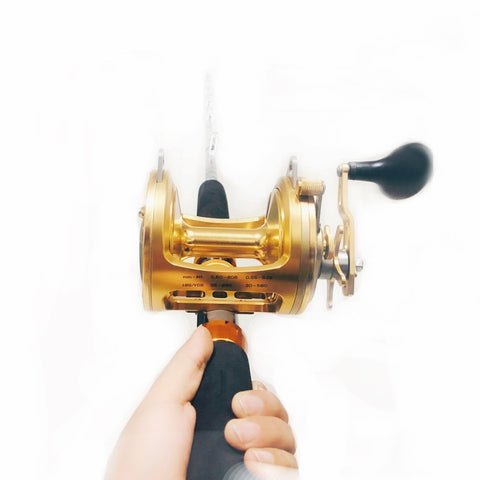Singnol High-end Full Metal Gold ACT351 Drum Reels Casting Large Model Big Fish Trolling Wheel Deep Sea Iron Boat Fishing Reel