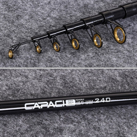 Portable Travel Sea Fishing Pole High Quality Carbon Fiber Spinning Fishing Rod 1.8m/2.1/2.4m/2.7m/3.0m Telescopic Fishing Rods