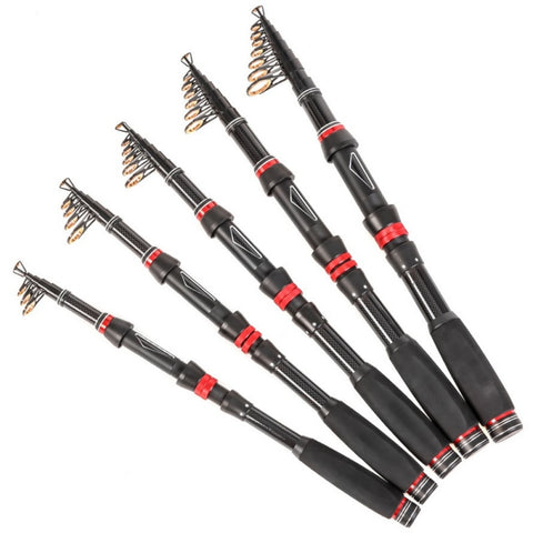 Portable Travel Sea Fishing Pole High Quality Carbon Fiber Spinning Fishing Rod 1.8m/2.1/2.4m/2.7m/3.0m Telescopic Fishing Rods