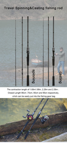 Obei Spurs 1.98m 2.28m 2.58 3 section bait casting fishing rod travel ultra light casting spinning boat lure 7g-55g M/ML/MH Rod
