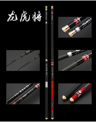 High Quality Super Hard  Powerful hand pole Telescopic Fishing Rod Carbon Fiber freshwater carp fishing3.6m/4.5 m/5.4m/6.3mVboni