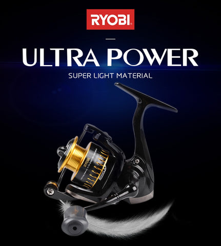 RYOBI ULTRA POWER 500/800/1000 Spinning Fishing Reel  mini wheels 6+1BB feeder fishing Saltewater Carp Fishing Reel metal spool