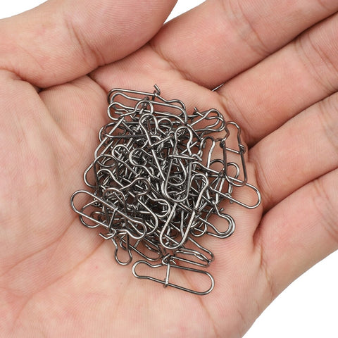 DONQL 20/50/100pcs Fast Clip Lock Fishing Connector Stainless Steel Safety Pin Swivel Fishing Tackle Tool for Lures Fishhooks