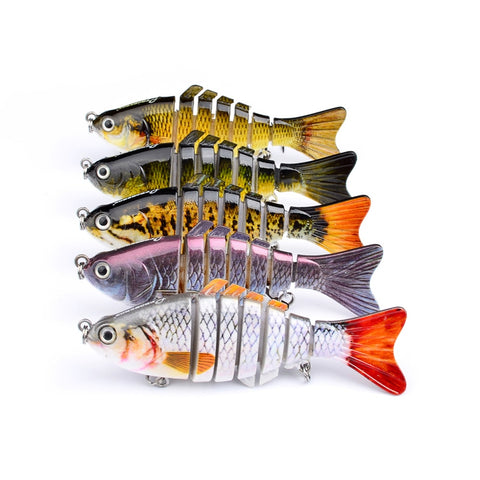 1pcs/Winter fishing gear Bionic Multi-section Swim hard bait10cm/15.5g Artificial Wobbler Rotating Trolling pike carp crank lure