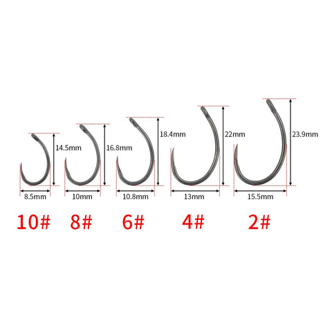 100pcs Teflon Coating High Carbon Stainless Steel Barbless Hooks 8012 Fishing Hook Fishing Tool Accessories