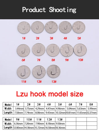 20PCS/lot 1-13# High carbon steel Izu Crooked Barbed Fishhook Black Flat carp fishing hooks set Accessories tool tackle