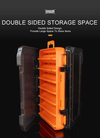 Kingdom Fishing Box 12 14 compartments Fishing Accessories lure Hook Boxes storage Double Sided High Strength Fishing Tackle Box