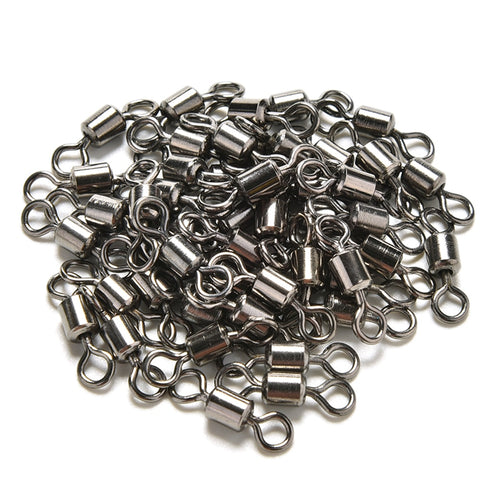100Pcs Ball Bearing Swivel Solid Rings Fish Connector Round 8 Shape Eye Rolling Swivels Rig Sea Carp Fishing Tools #22