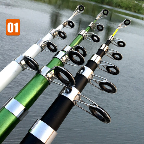 GHOTDA 2.1M -3.6M Carp Fishing Rod feeder Hard FRP Carbon Fiber Telescopic Fishing Rod fishing pole