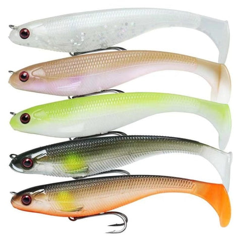 Lurequeen 4~5 PCS Soft Fishing Lure Bait Artificial Swimbait Paddle Tail Lifelike Wobblers Fishing Tackle Janpanese Design