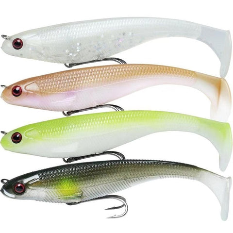 Lurequeen 4~5 PCS Soft Fishing Lure Bait Artificial Swimbait Paddle Tail Lifelike Wobblers Fishing Tackle Janpanese Design