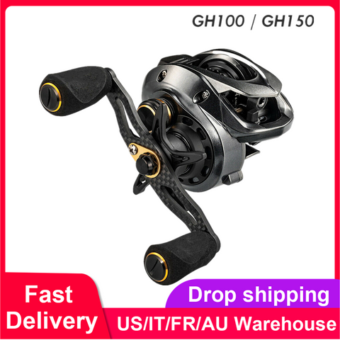 Fishing Reel GH100 GH150 7.2:1 Carp Baitcast Casting PW100 Fishing Reels Long-range Throwing Magnetic Brake Anti-explosive Line