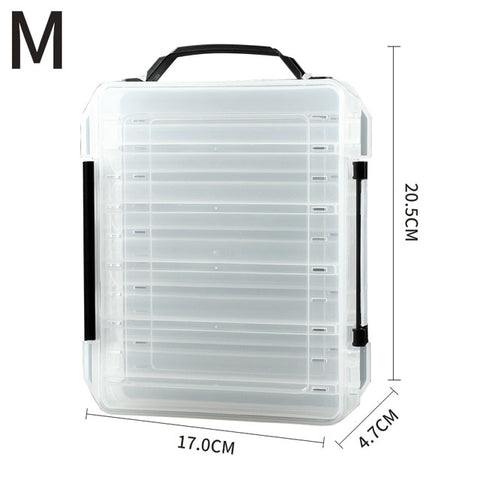 New LINNHUE Double Sided Plastic Fishing Lure Box 14 Compartments Minnow Bait Lures Boxes Storage Box Fishing Tackle Accessories