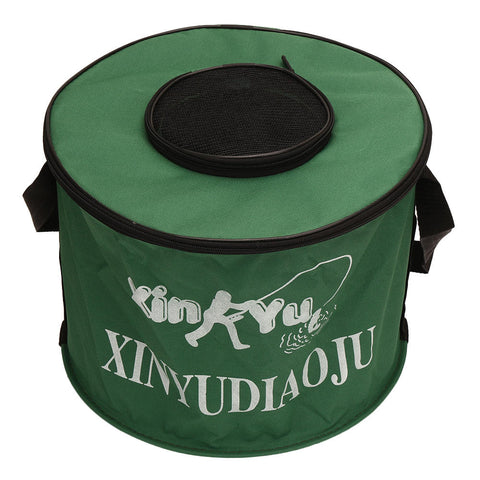 25cm Portable Foldable Canvas Bucket Shrink Carp Fishing Accessories Fishing Tackle Round For Live Fish Water Storage