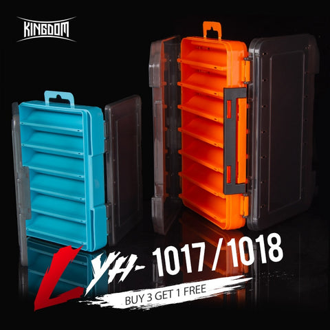 Kingdom Fishing Box 12 14 compartments Fishing Accessories lure Hook Boxes storage Double Sided High Strength Fishing Tackle Box